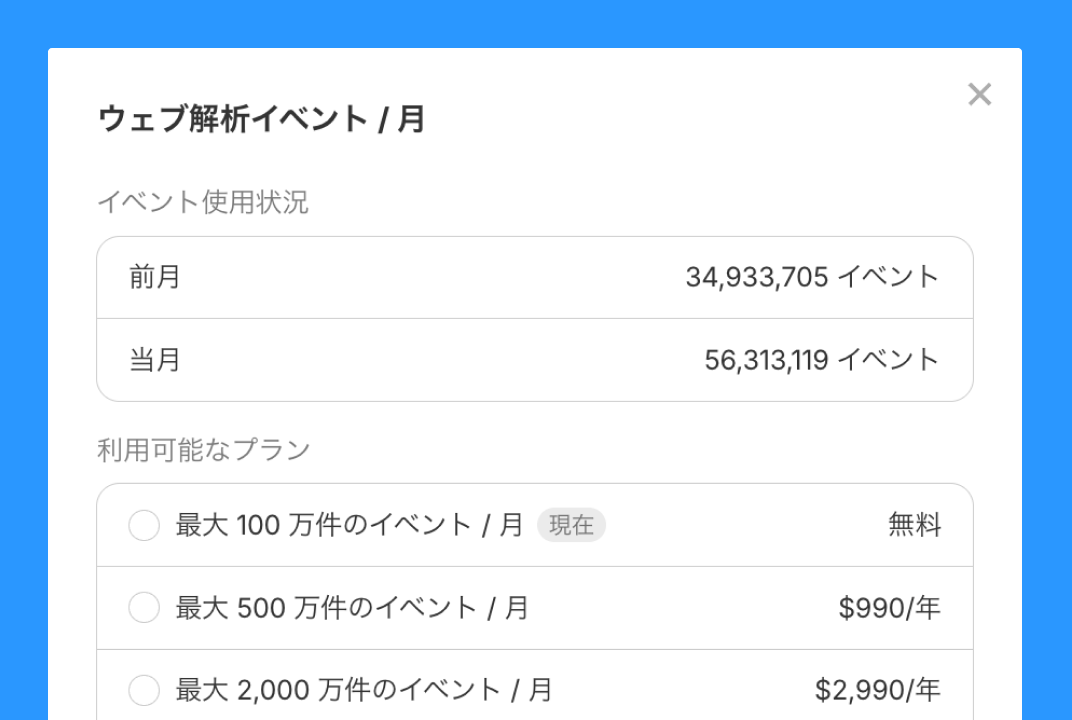 ウェブ解析アドオンで上限数を増やす
