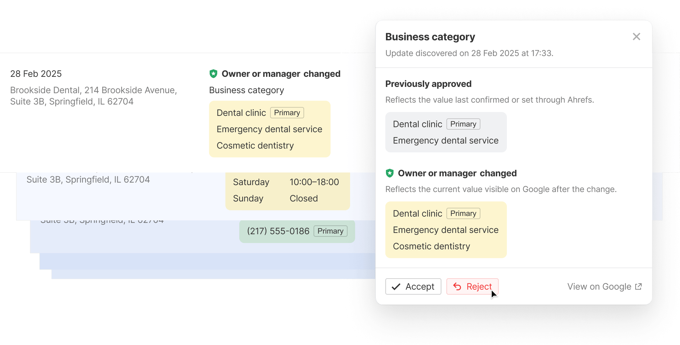 Google Business Profile Monitor dashboard preview