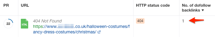 404 backlinks site audit