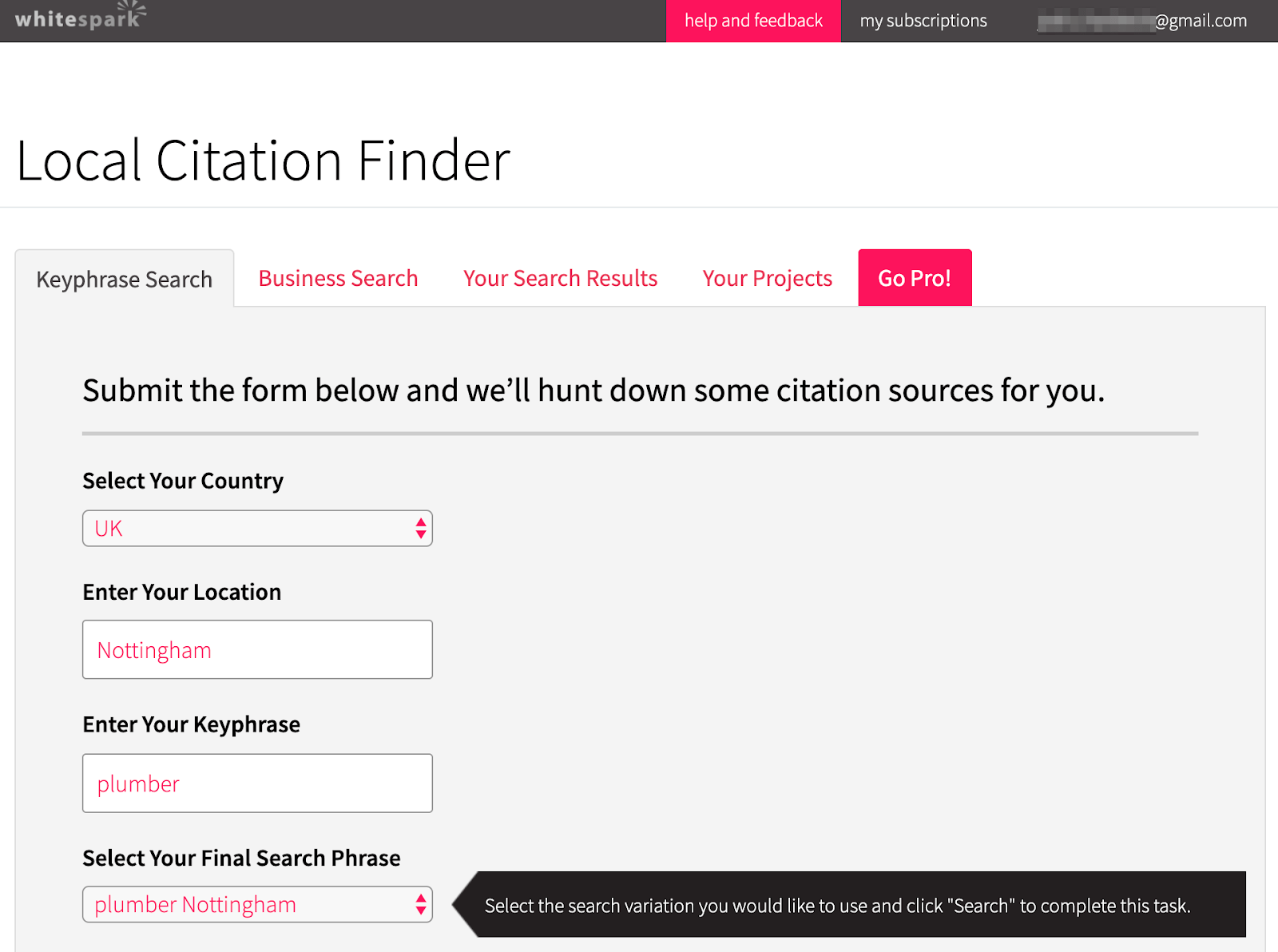 whitespark citation tool
