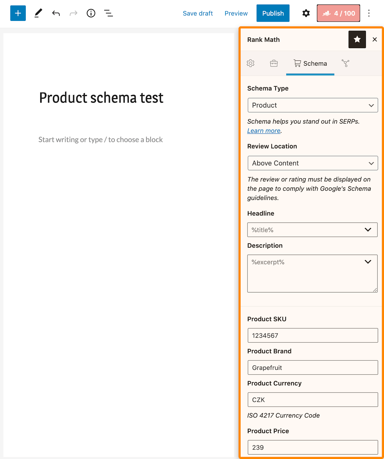 10 page schema rankmath