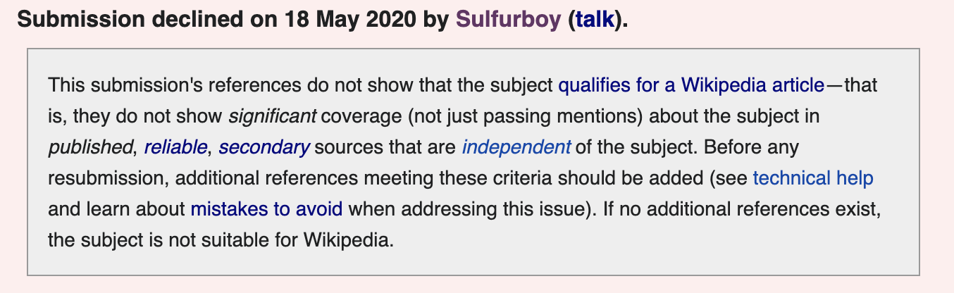 4 submission declined