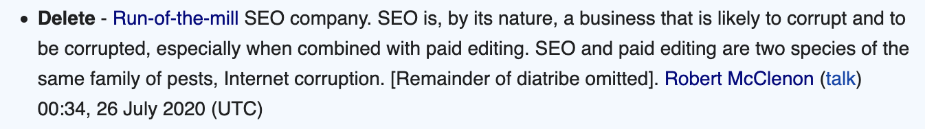 8 deletion page discussion