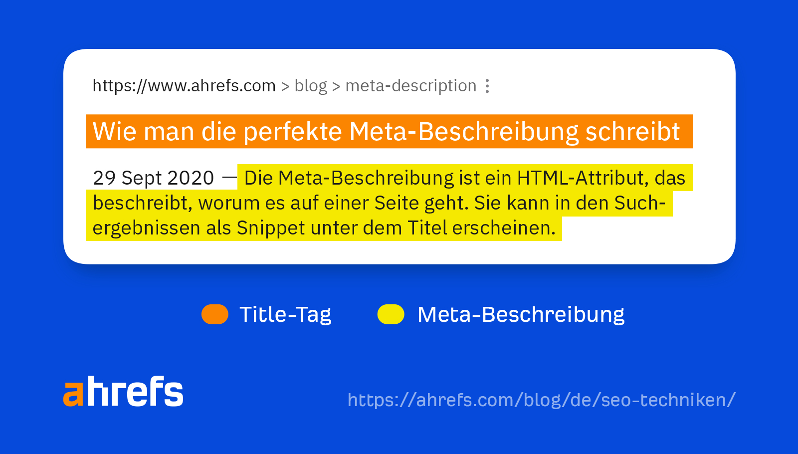 Example of title tag and meta description on a Google SERP