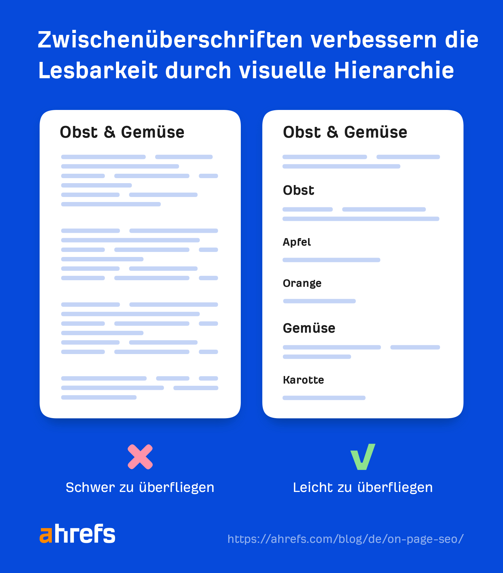 Subheadings improve readability by creating visual hierarchy