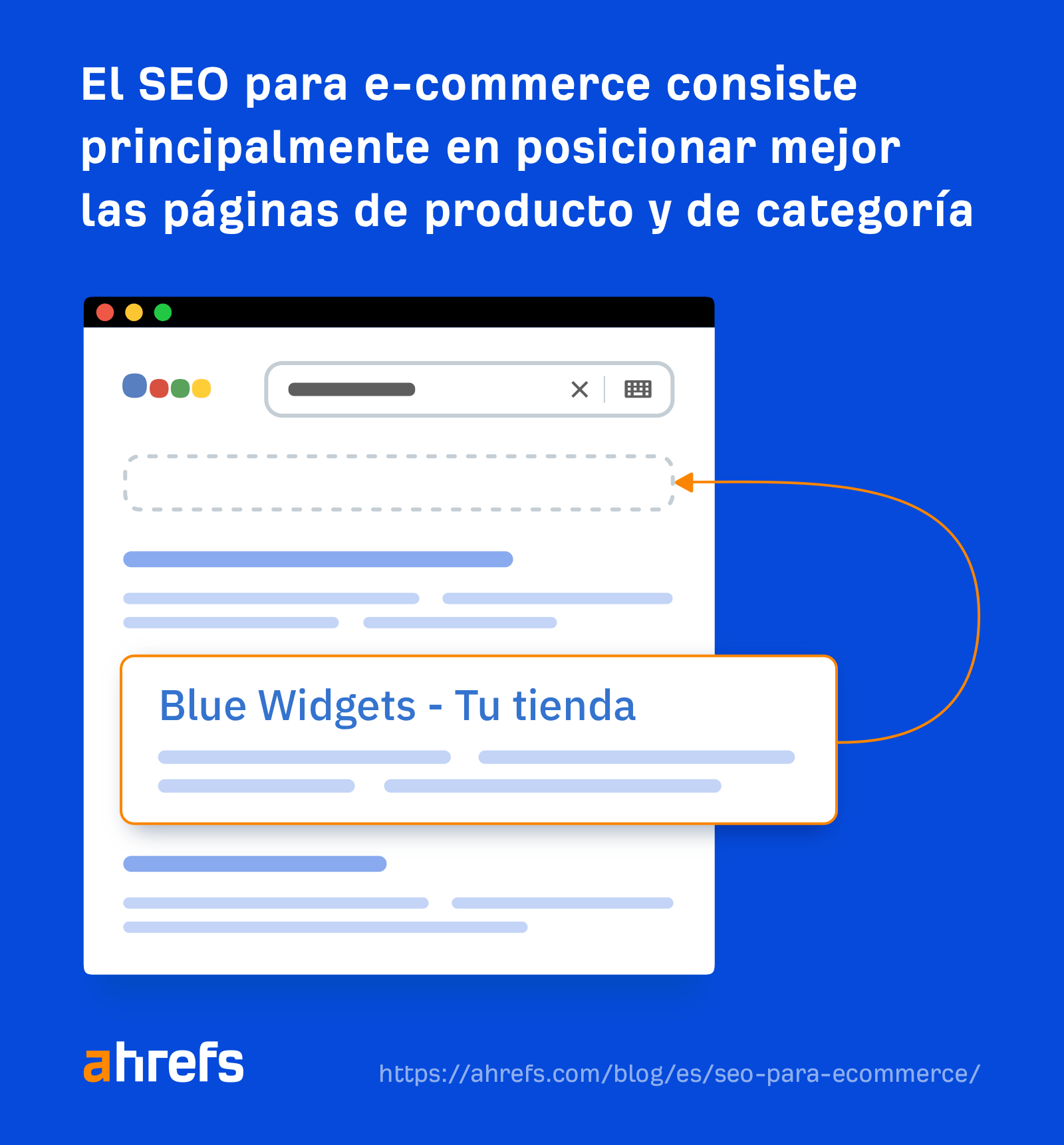 El SEO para ecommerce consiste principalmente en mejorar el posicionamiento de las páginas de producto y categorías