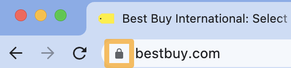 Icono de candado de https en el sitio de Best Buy