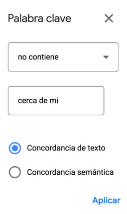 Afinar las ideas de palabras clave mediante "no contiene" en Keyword Planner