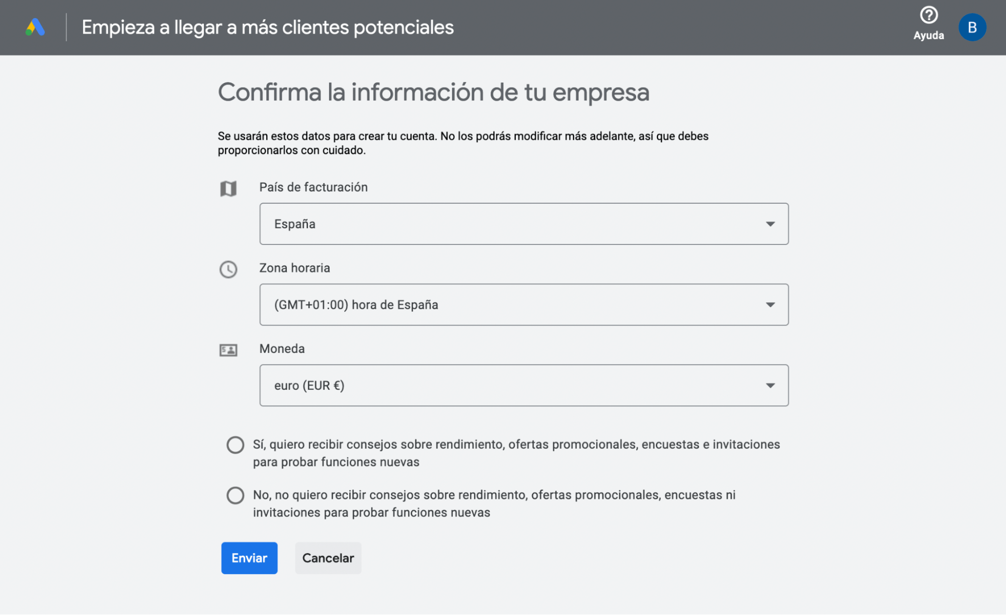 Confirma la identidad de tu empresa