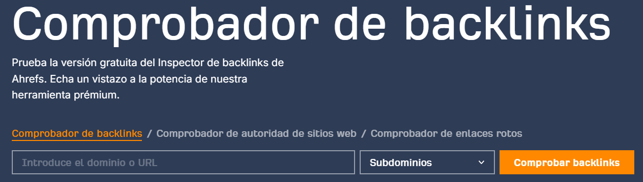 Comprobador de enlaces de Ahrefs