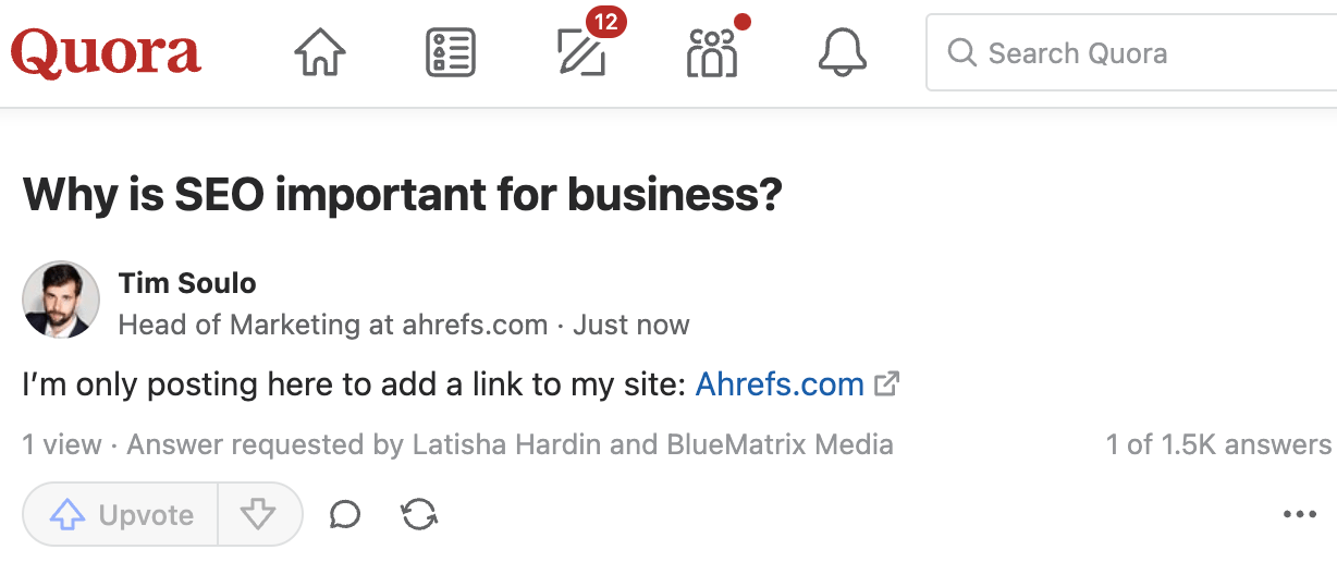 Ejemplo de backlink en un foro.