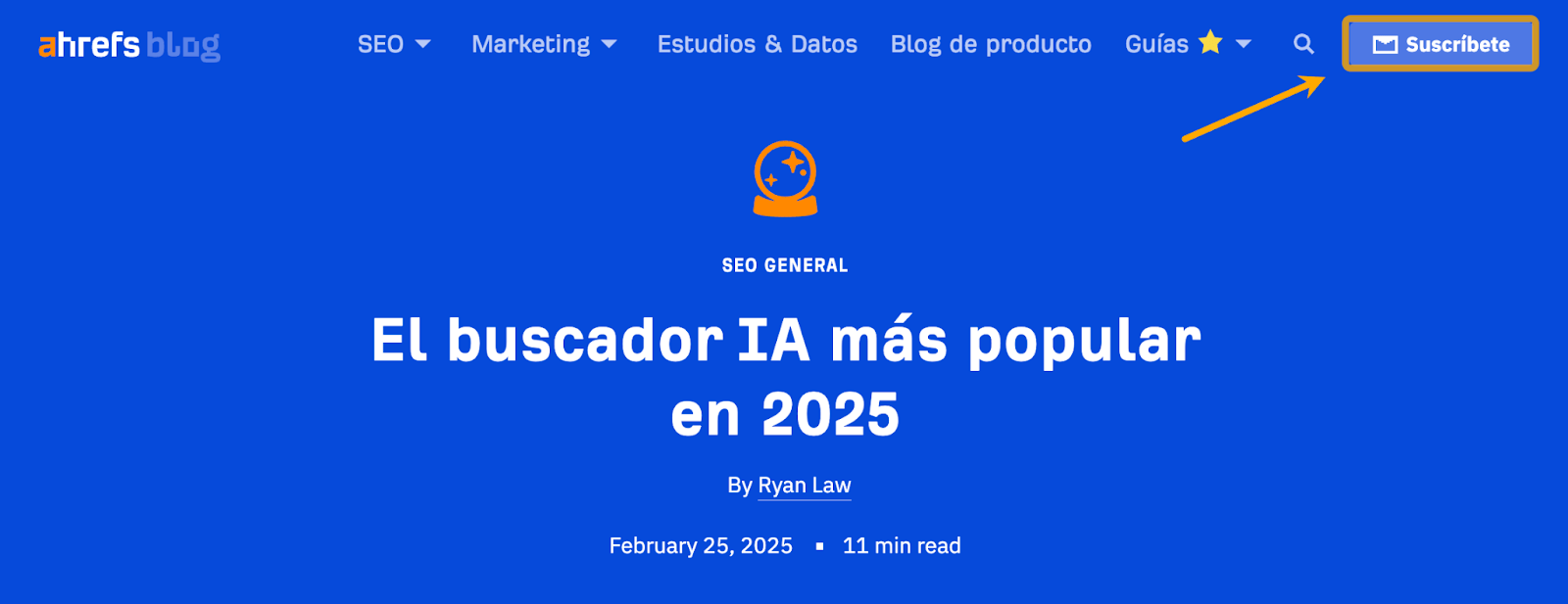 Una casilla de suscripción en la parte superior de nuestro blog.