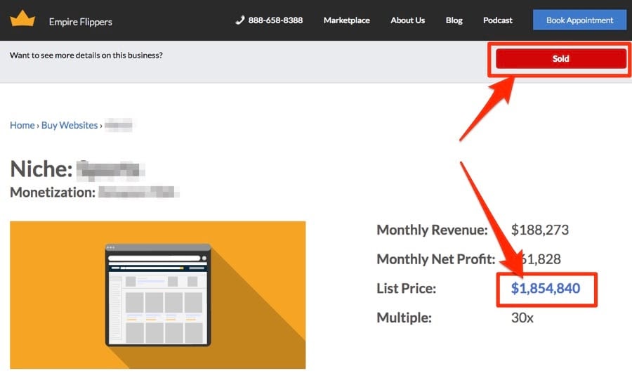 empire flippers sold
