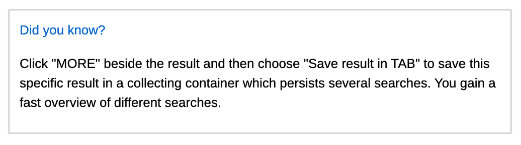 Recuadro de "Did you know?" en MetaGer.