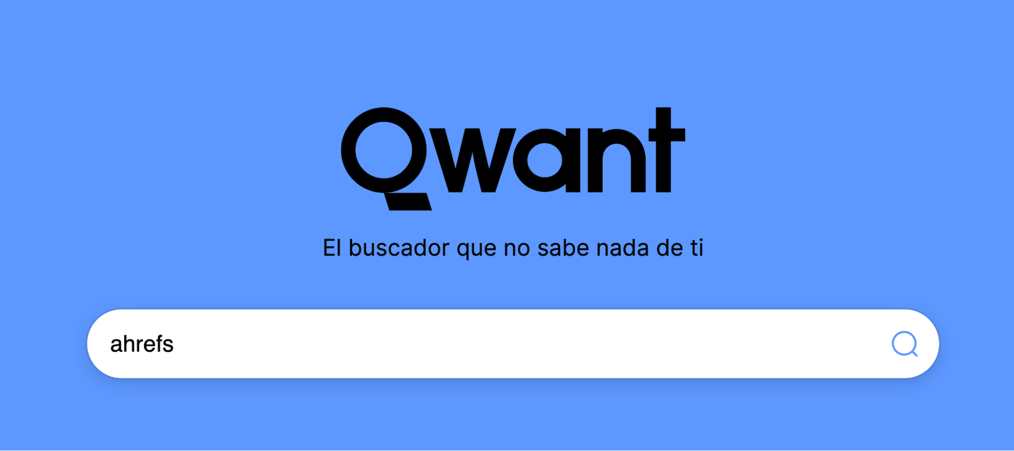 Buscando "ahrefs" en Qwant.