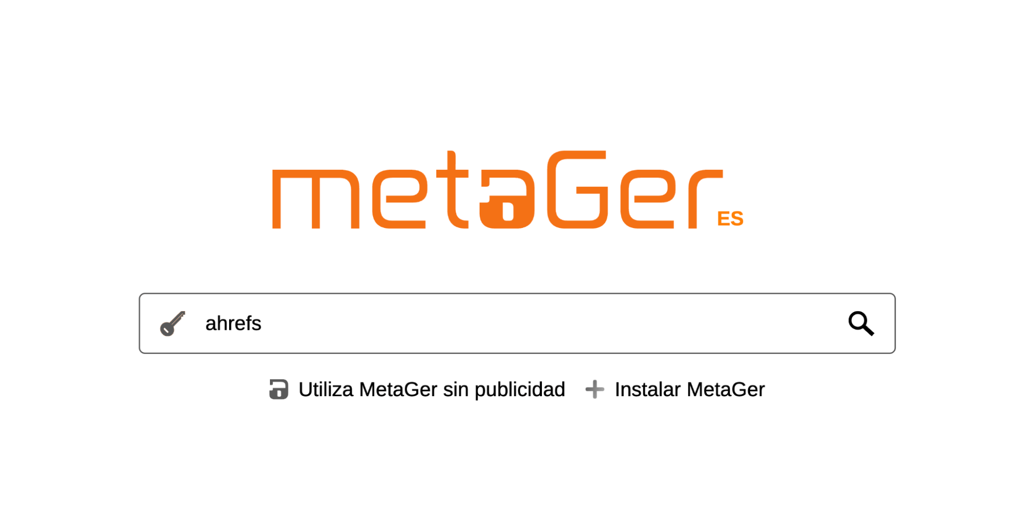  Buscando "ahrefs" en MetaGer.