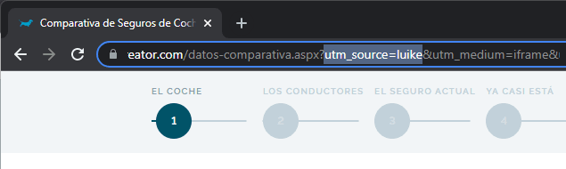 Código UTM en un enlace de afiliados.