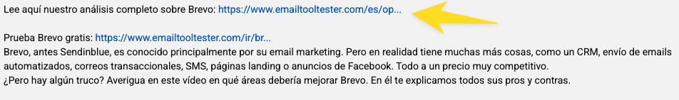 Ejemplo de enlace de afiliado en descripción de vídeo