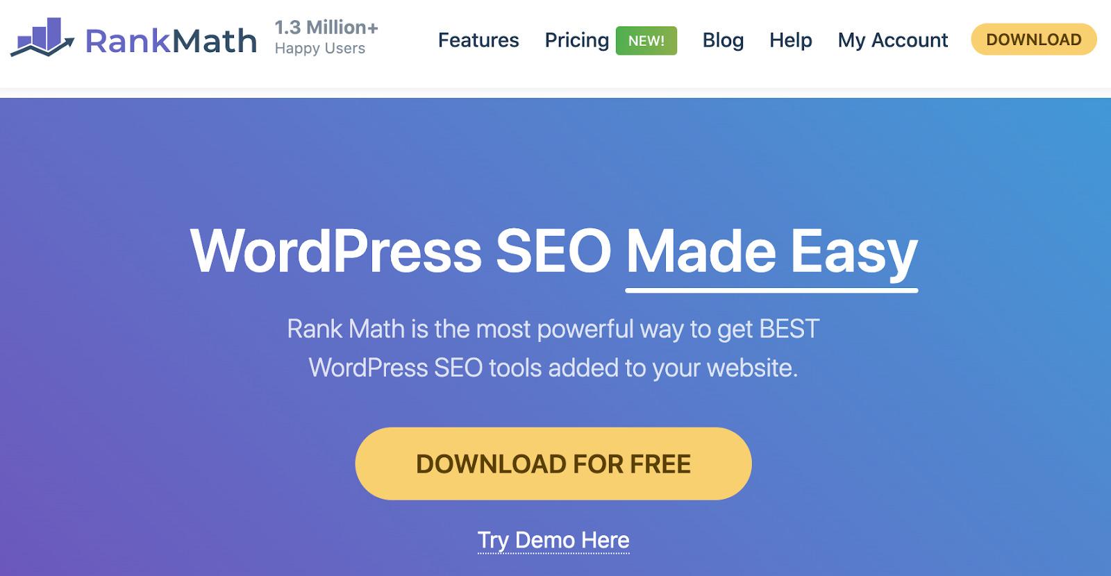 La página de RankMath