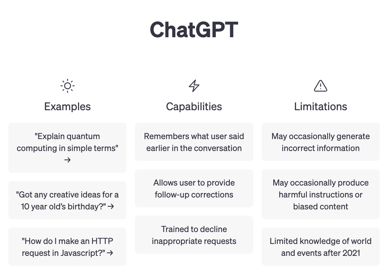 Pantalla de inicio de ChatGPT