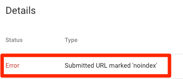noindex search console
