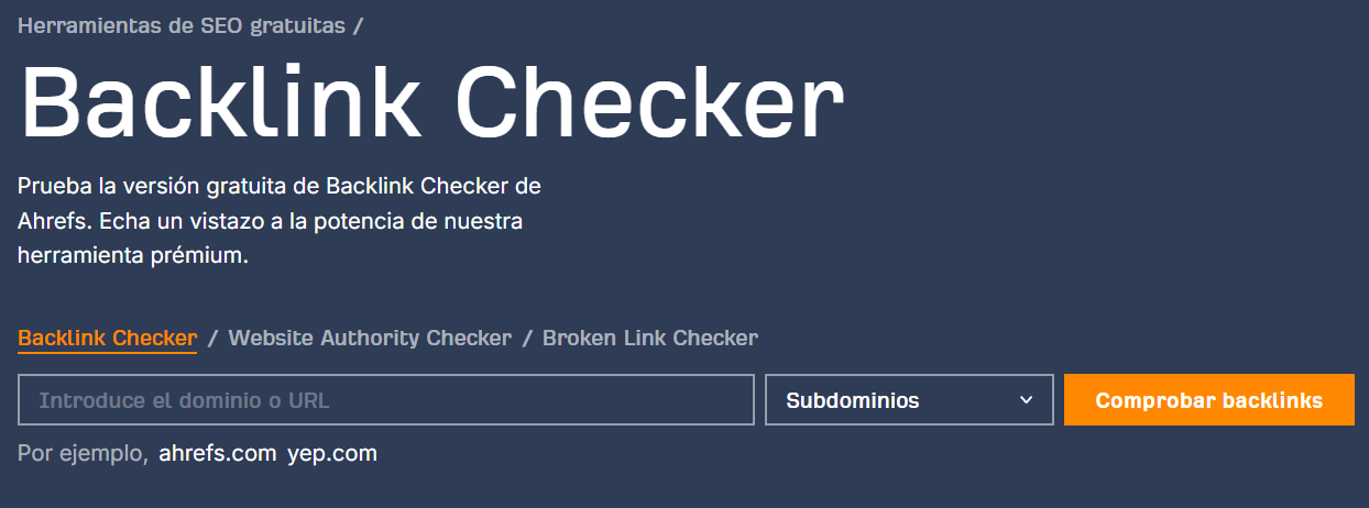 Backlink Checker de Ahrefs
