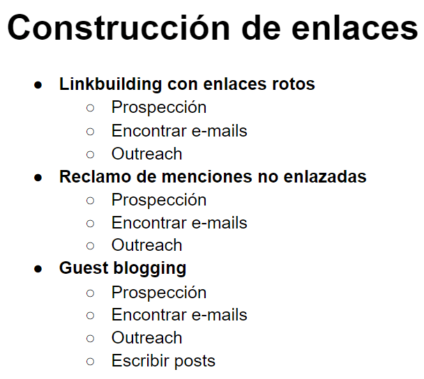 Construccion de enlaces
