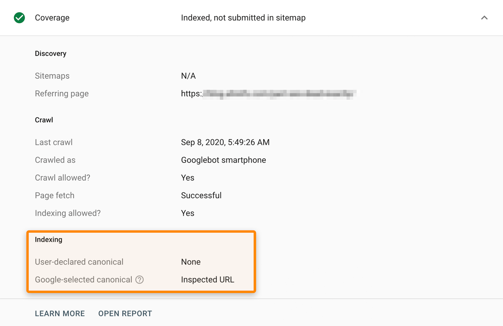 11 inspected url canonical
