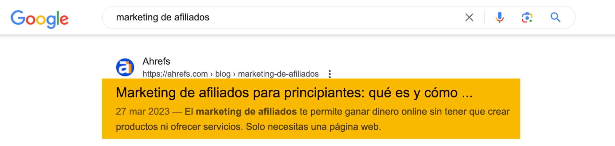 La etiqueta del título y la metadescripción es lo primero que se ve al buscar algo en Google.