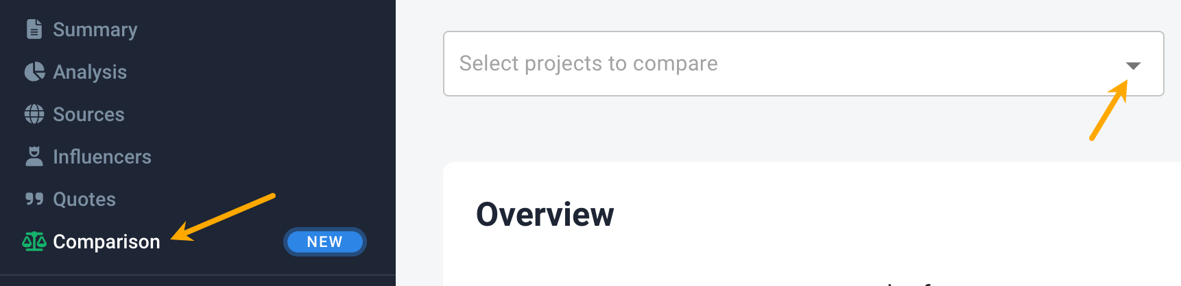 Utiliza la herramienta de comparación de Brand24 para el análisis de la competencia.