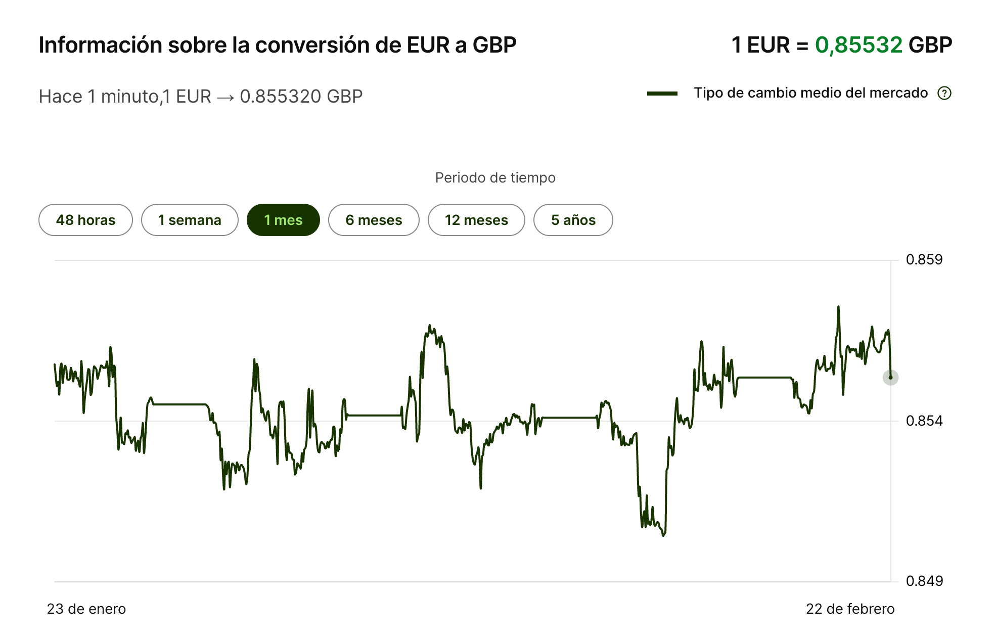 Información sobre la conversión de divisas de Wise.