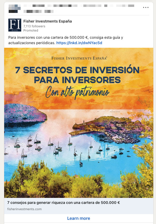 Anuncio que me apareció en LinkedIn