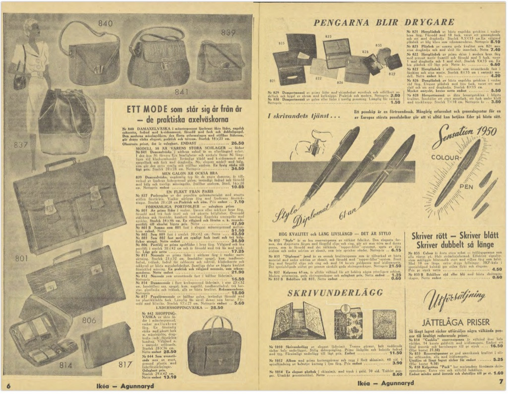 Imagen de un catálogo de IKEA de 1950