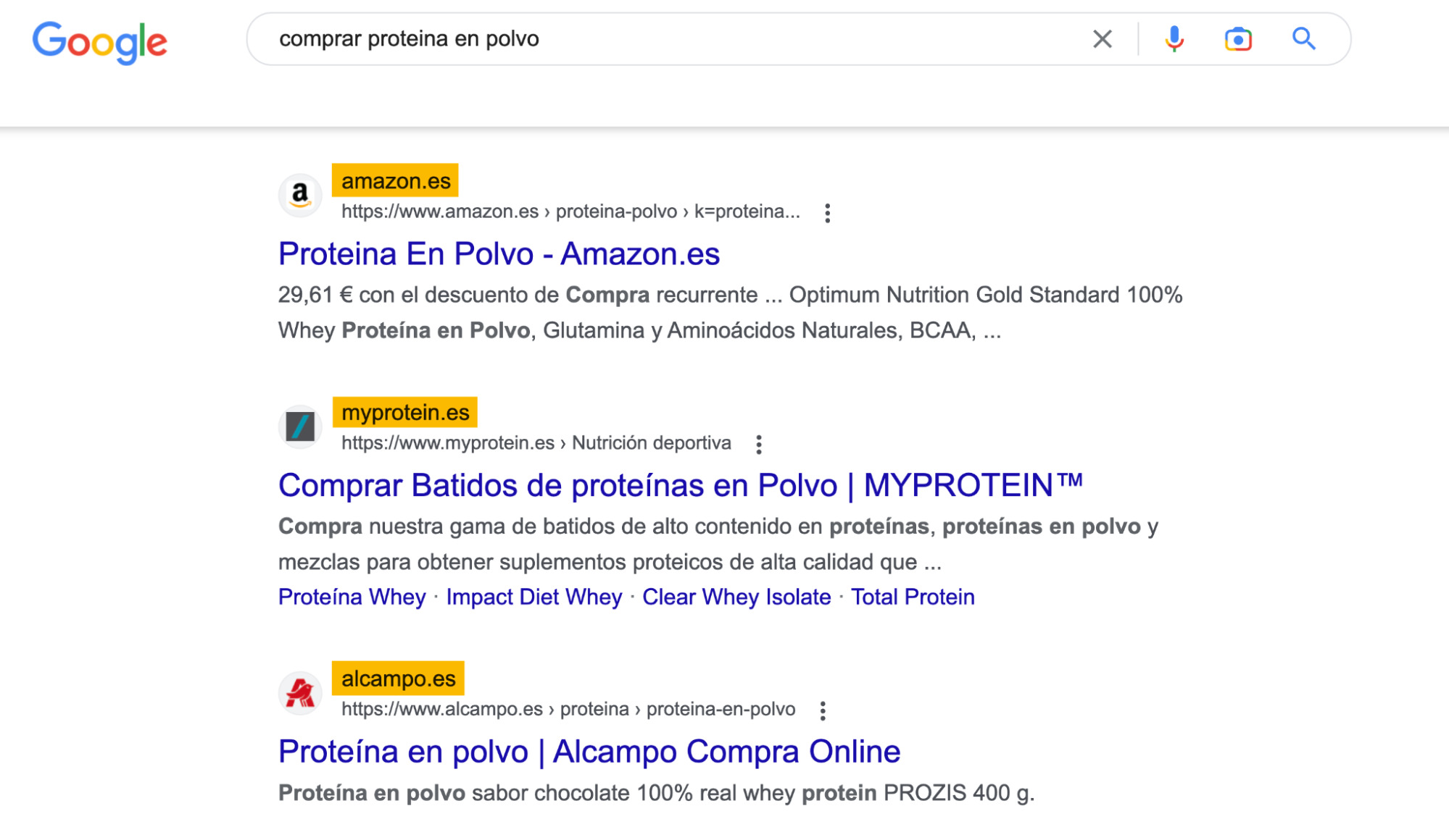  Ranking de marcas grandes para "comprar proteína en polvo".