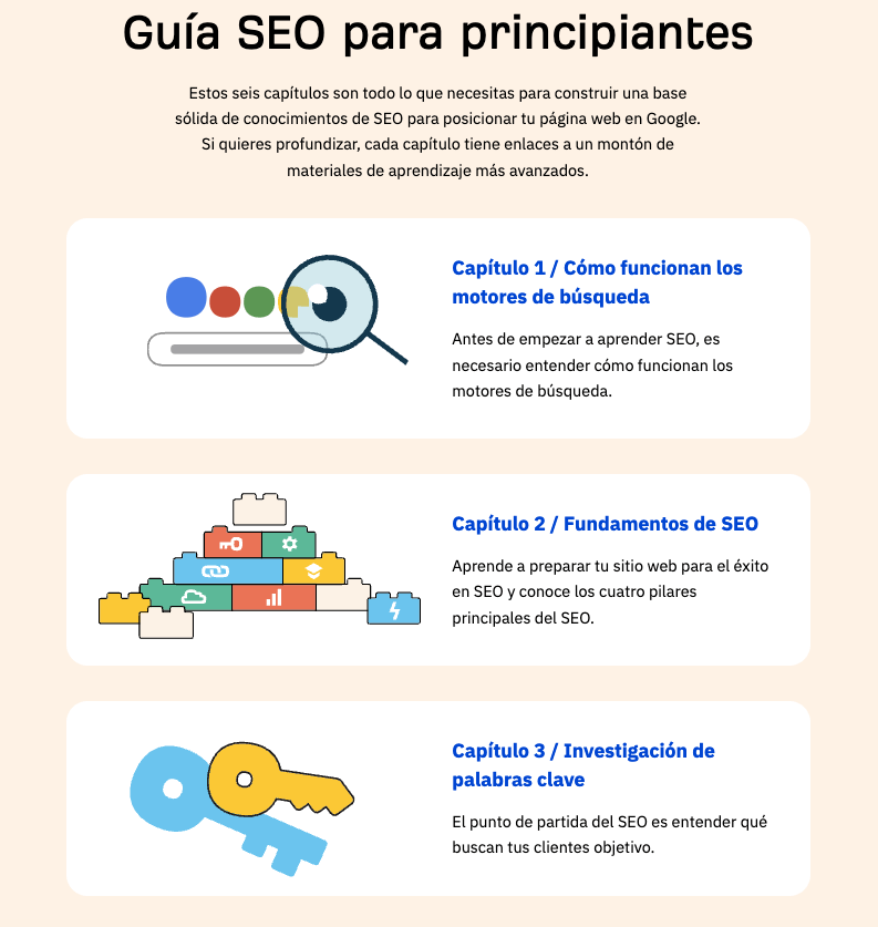 Página pilar de nuestro content hub: Guía SEO para principiantes