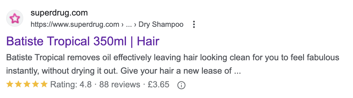 Ejemplo de formato de title Producto | Categoría.