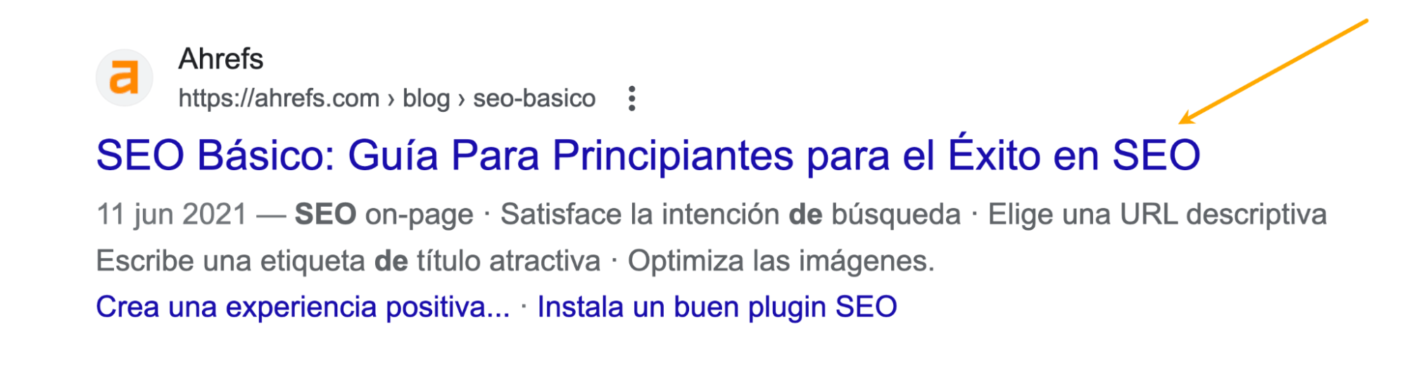 Cómo se ven las etiquetas de título en los resultados de búsqueda de Google.
