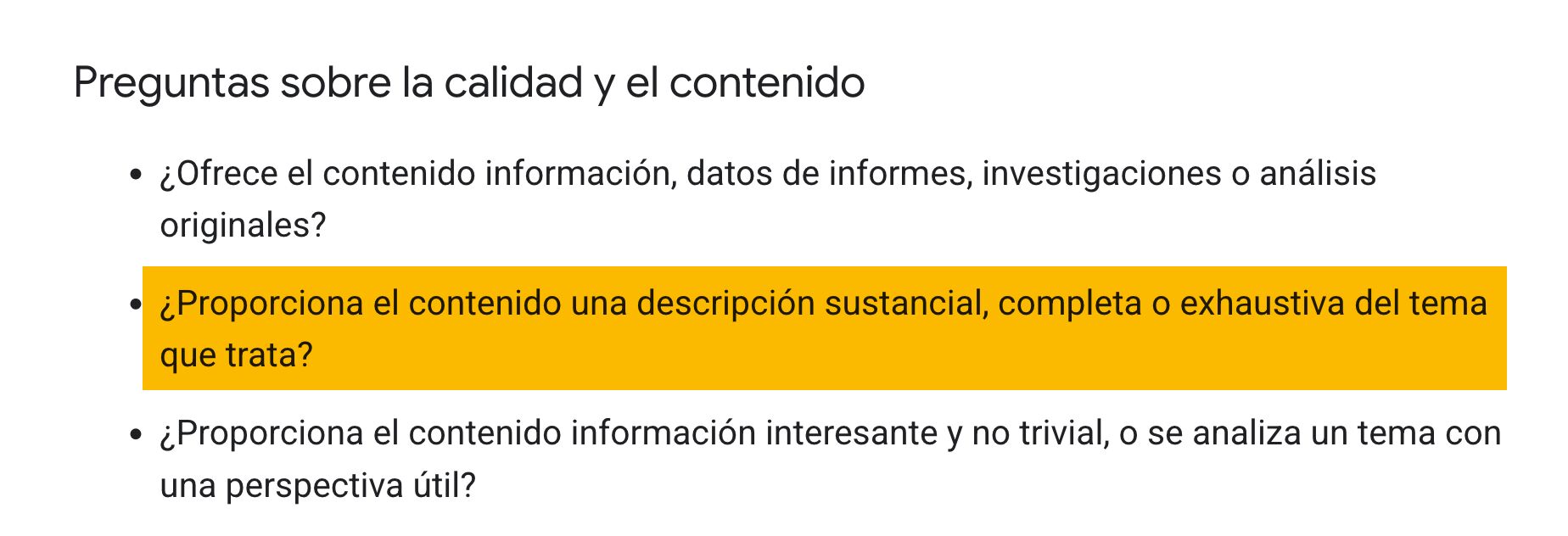 Directrices de contenido útil de Google.