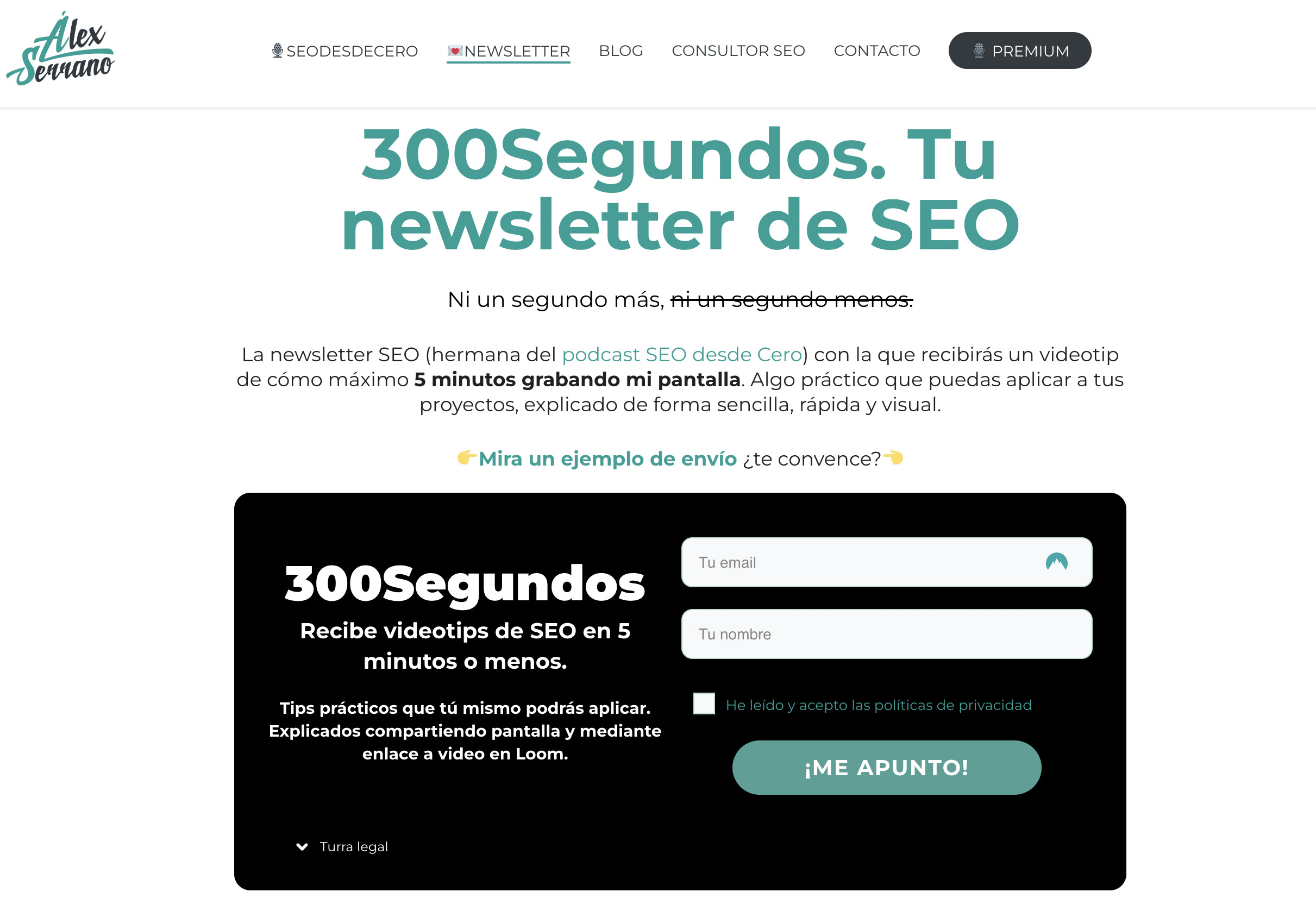 La newsletter 300 segundo por Alex García