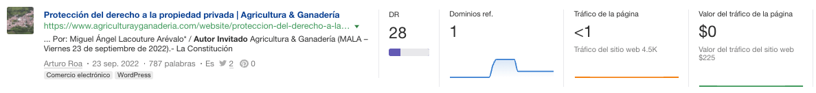Ejemplo de oportunidades de Guest Blogging en Site Explorer