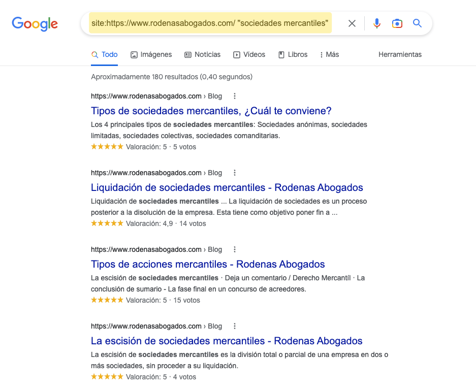 Usando operadores de búsqueda en Google