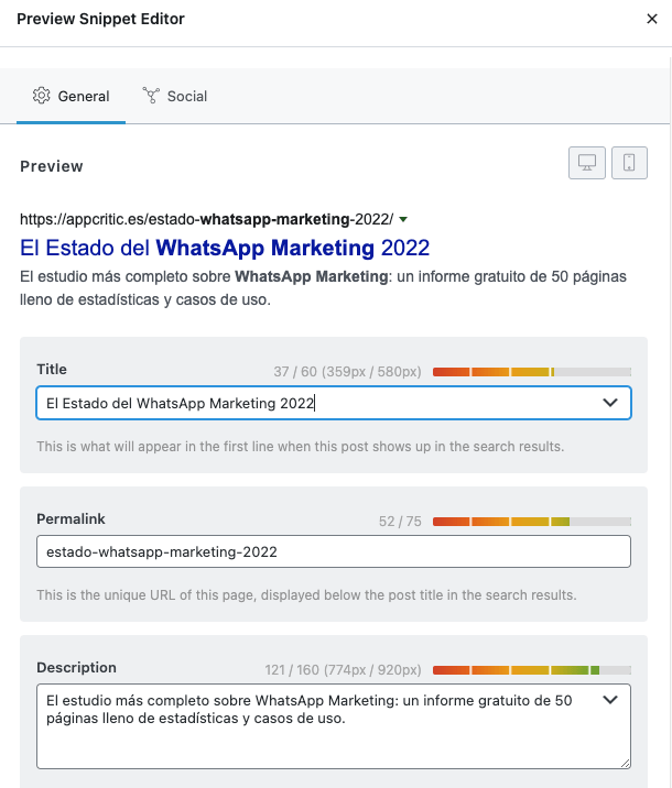 Captura de pantalla de RankMath