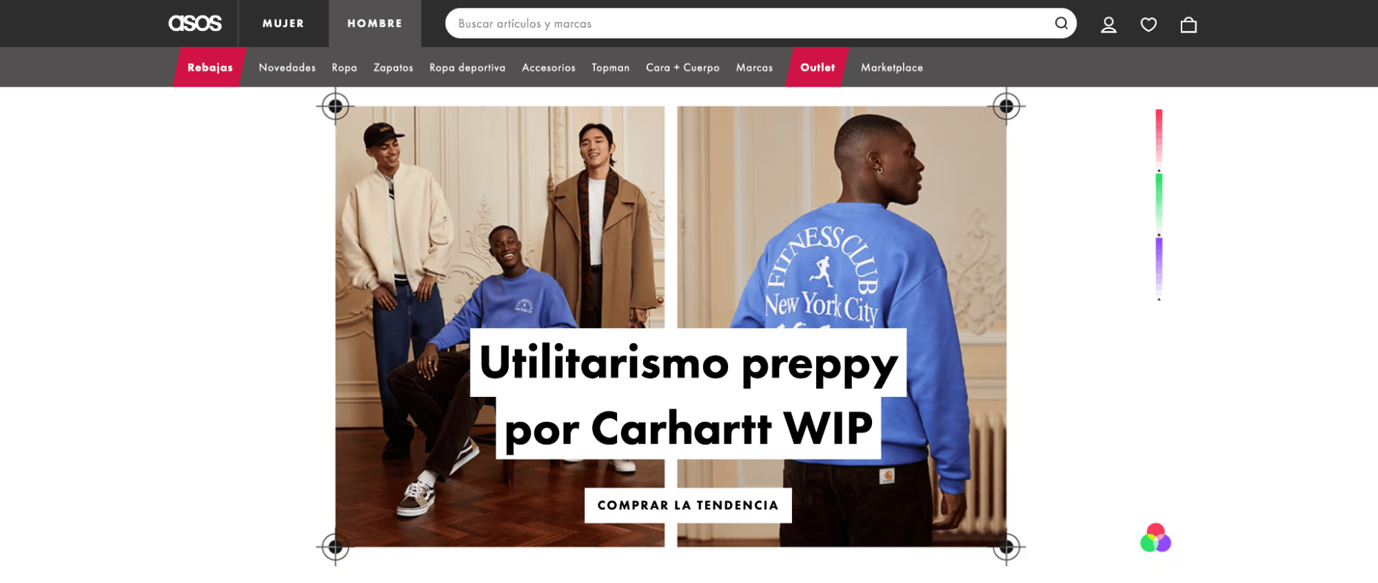 Ejemplo de Category Listing Pages en sitio web