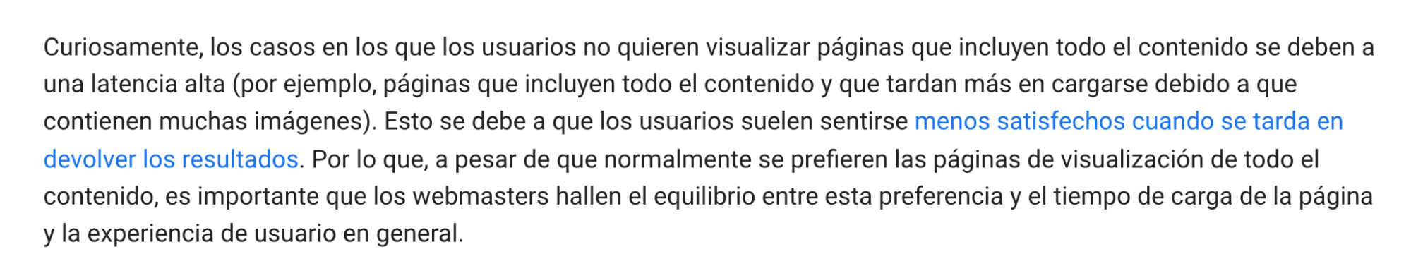Ver todas las páginas puede afectar la velocidad del sitio