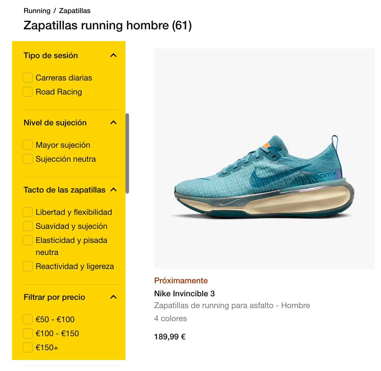 Ejemplo de navegación por facetas