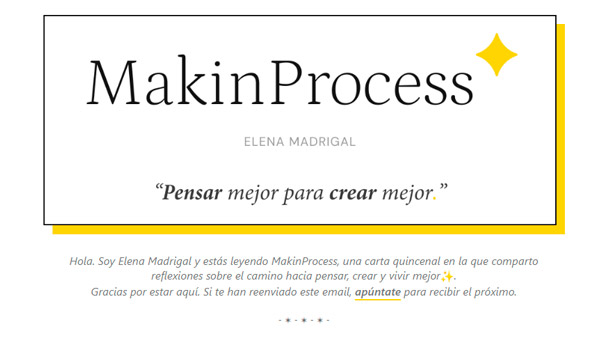 Ejemplo de una cabecera de una newsletter