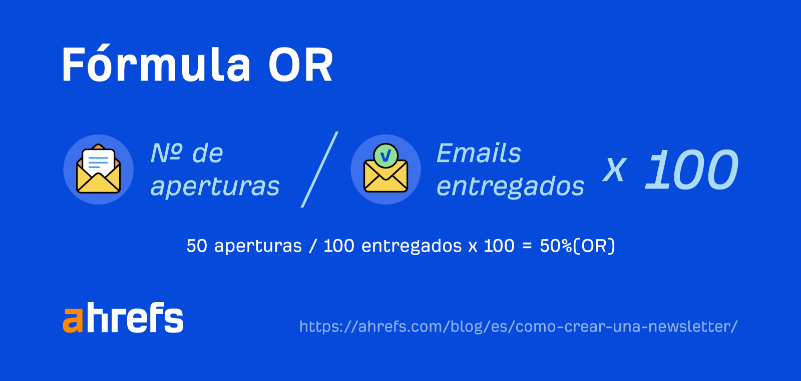 Fórmula de tasa de apertura de newsletters