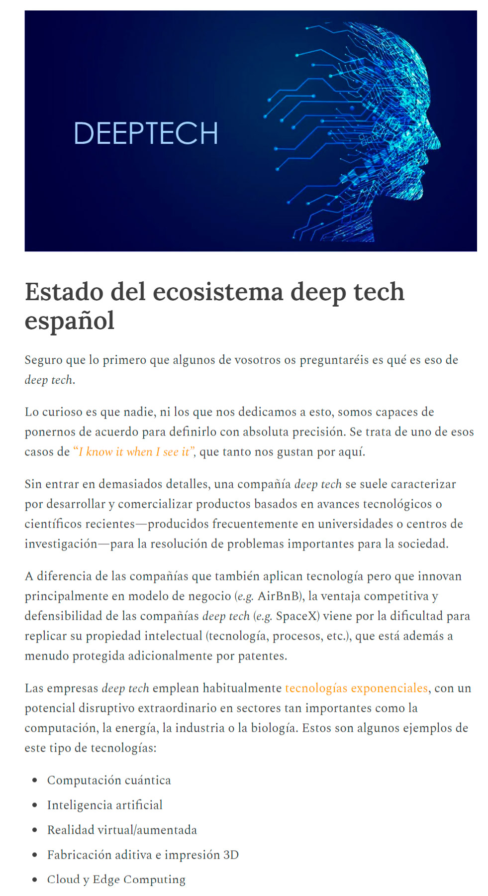 Ejemplo de una newsletter