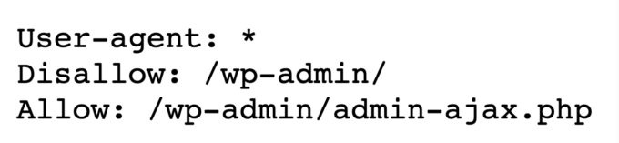 Ejemplo de directiva "disallow" del robot.