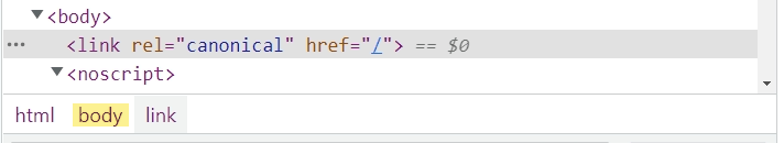 Etiqueta canónica no válida situada en la sección<body>.
